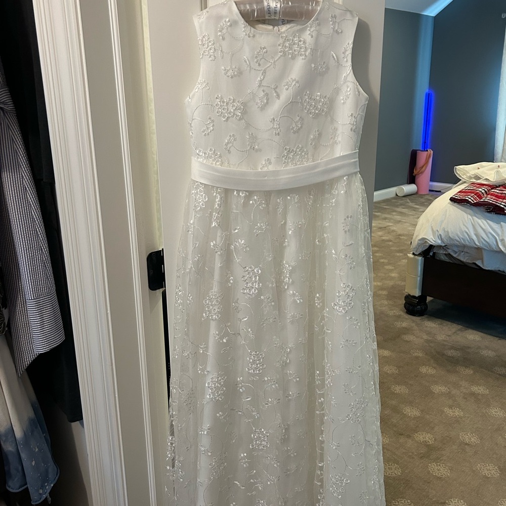 Charming Ivory Floral Kids Dress